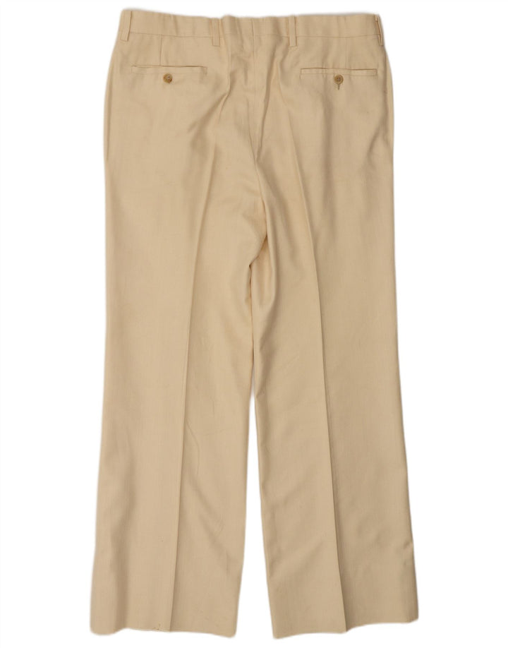 Traje vintage para hombre de 2 piezas grande W34 L30 seda beige