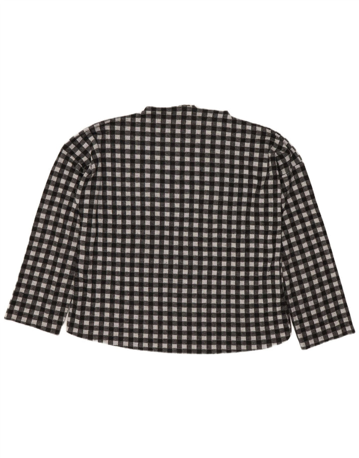 Zara Mujer Trafaluc Top Extragrande Manga Larga UK 10 Small Black Gingham