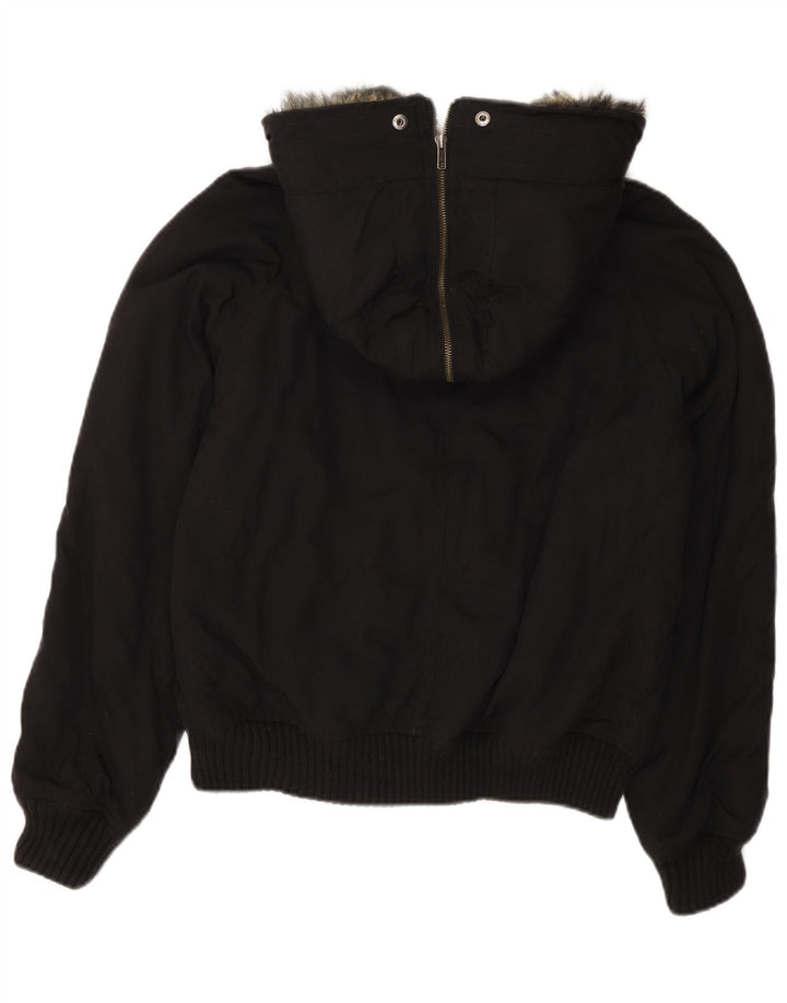 WOOLRICH Chaqueta bomber con capucha para hombre UK 38 Medium Black Nylon