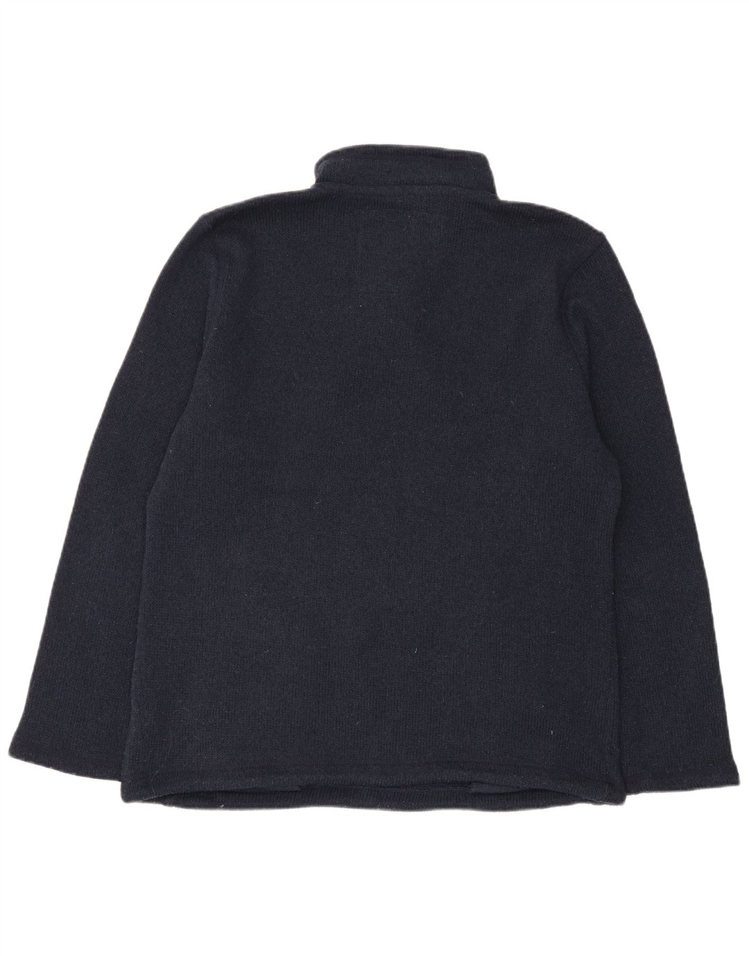 Weird Fish Suéter tipo jersey con cuello y botones para hombre, tamaño grande, poliéster azul marino