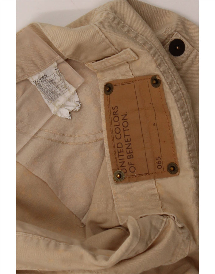 BENETTON Bermudas para mujer IT 42 Medium W32 Algodón beige