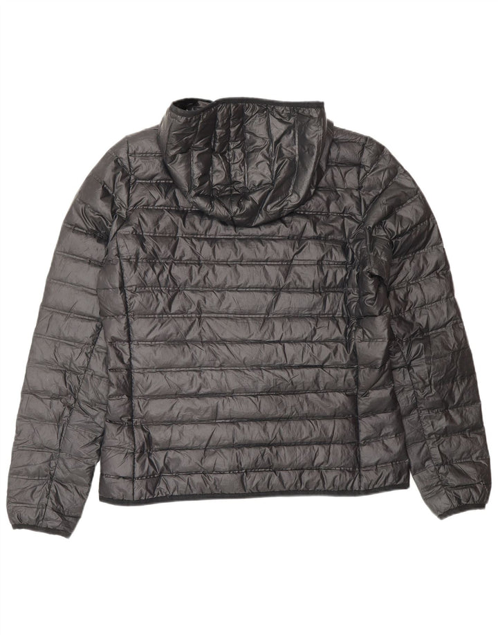 Adidas Chaqueta acolchada con capucha para mujer UK 12/14 Medium Negro Poliéster Deportes