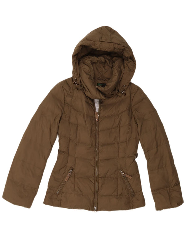 Benetton Chaqueta Acolchada Con Capucha Mujer ES 4 2XS Caqui