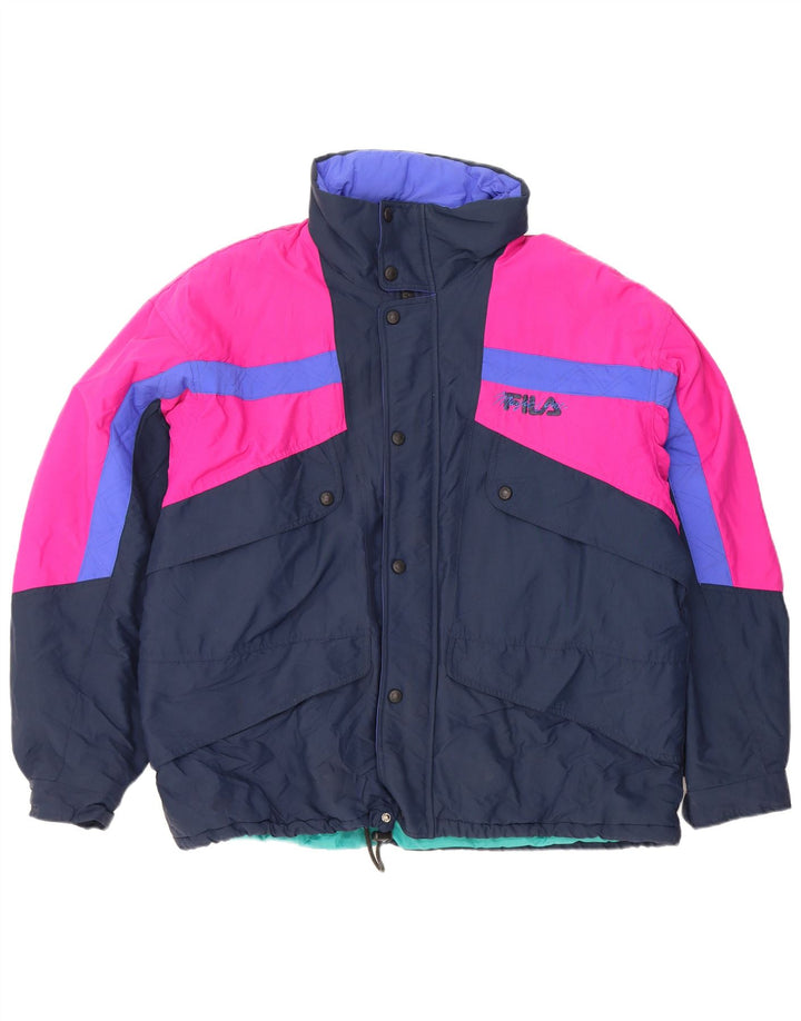 Fila Chaqueta de esquí con capucha para hombre IT 54 2XL Poliéster color azul marino