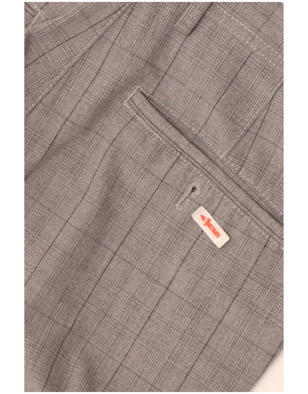 Zara Mens Slim Chino Pantalones EU 38 Small W30 L28 Gris Cuadros Poliéster