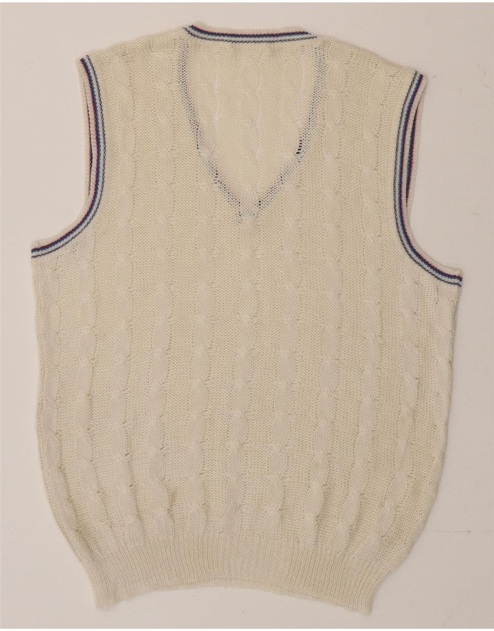 Vintage hombres chaleco tanque top medio de blanco