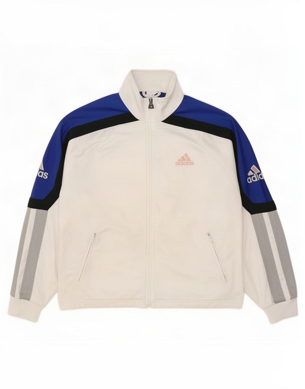 Adidas - Chaqueta de chándal gráfica para hombre, talla 38/40, color blanco mediano