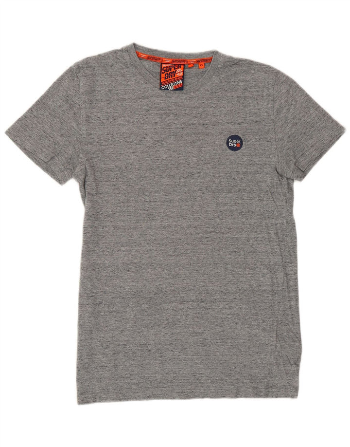 Superdry Camiseta para hombre Top XS Algodón moteado gris