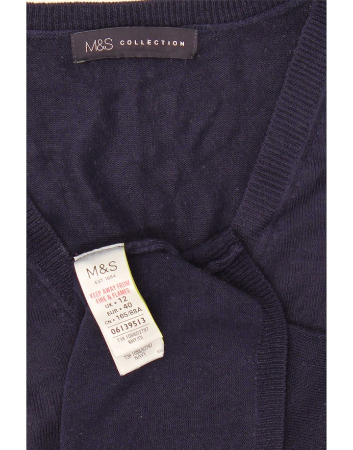 Marks & Spencer Suéter con Cuello en V para Mujer UK 40 Medium Azul Marino