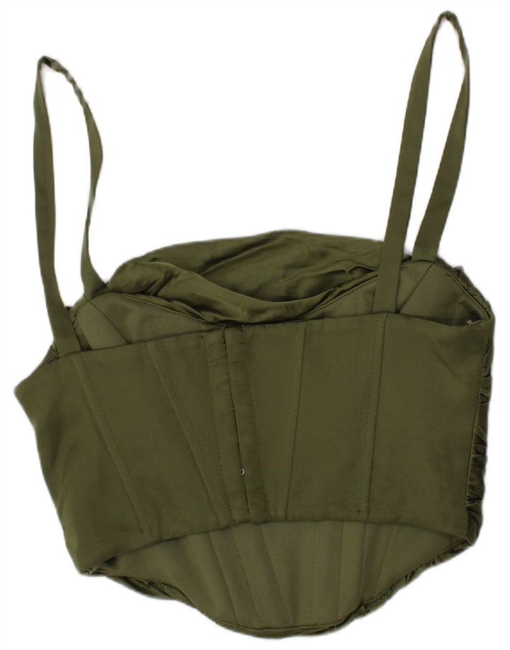 Zara Mujer Crop Corset Top Pequeño Caqui