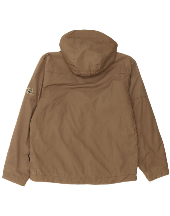 JACK WOLFSKIN Chaqueta cortavientos con capucha para hombre UK 40/42 Large Khaki