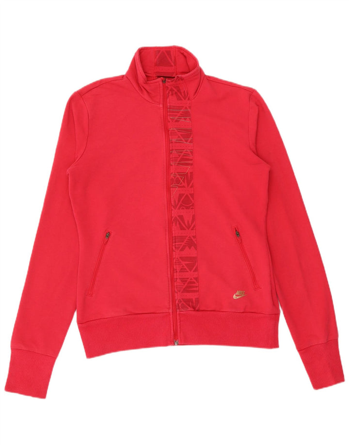 Nike - Chaqueta de chándal gráfica para mujer, talla 12/14, algodón rosa mediano