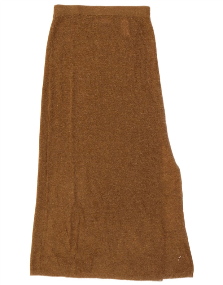 Zara Mujer Falda Maxi De Punto Pequeña W26 Poliamida Marrón