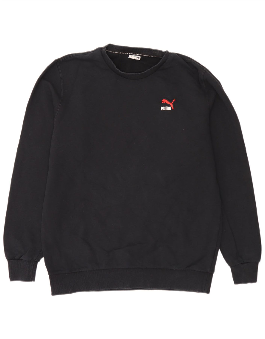 Puma Hombre Sudadera Jumper Grande Algodón Negro