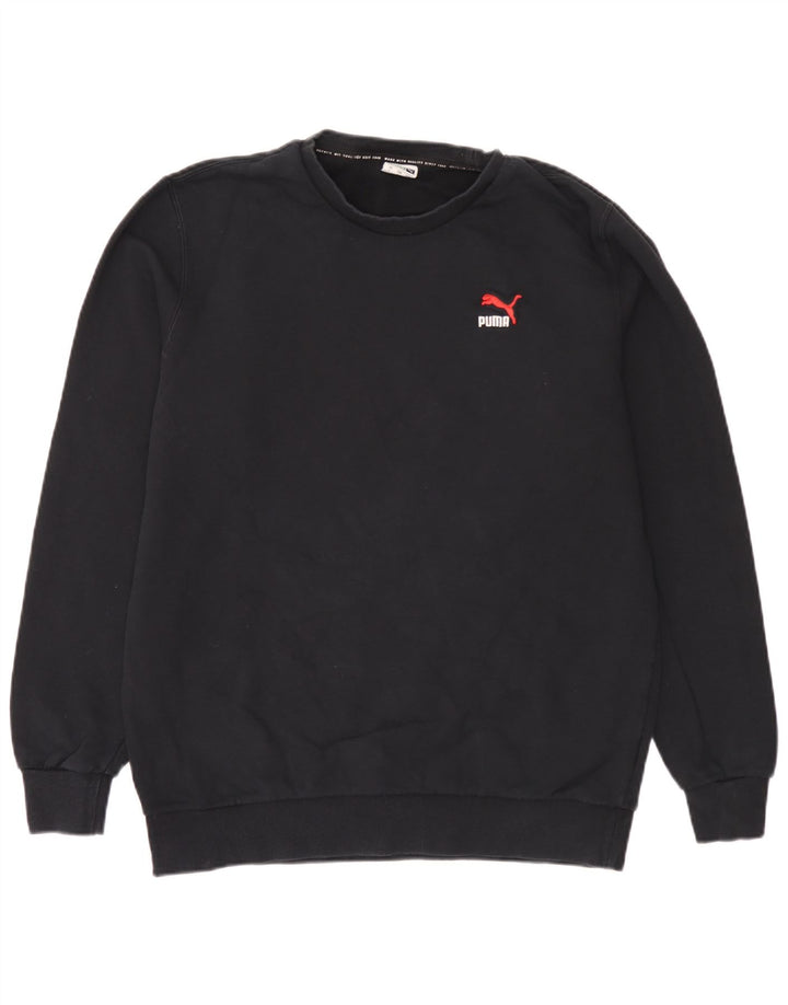 Puma Hombre Sudadera Jumper Grande Algodón Negro