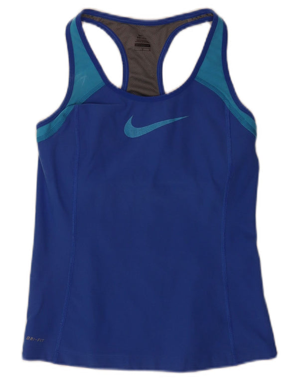 Nike Mujer Dri Fit Crop Graphic Chaleco Top UK 14 Grande Azul Deportes