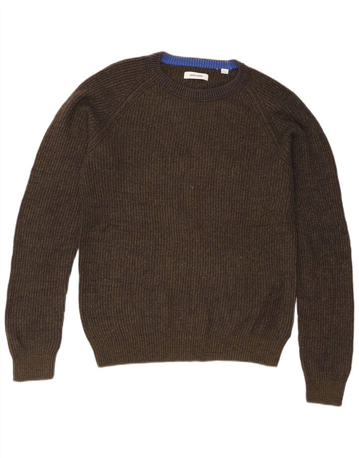 Jack & Jones Hombre Regular Fit Jersey De Cuello Redondo Jersey Verde Medio Moteado