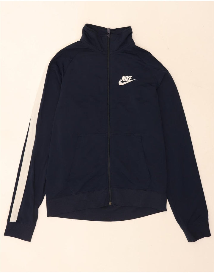 Nike - Chaqueta de chándal para hombre, color azul marino medio, poliéster con bloques de color