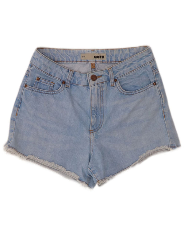 Topshop Moto Denim Shorts W26 Pequeño Algodón Azul Mujer
