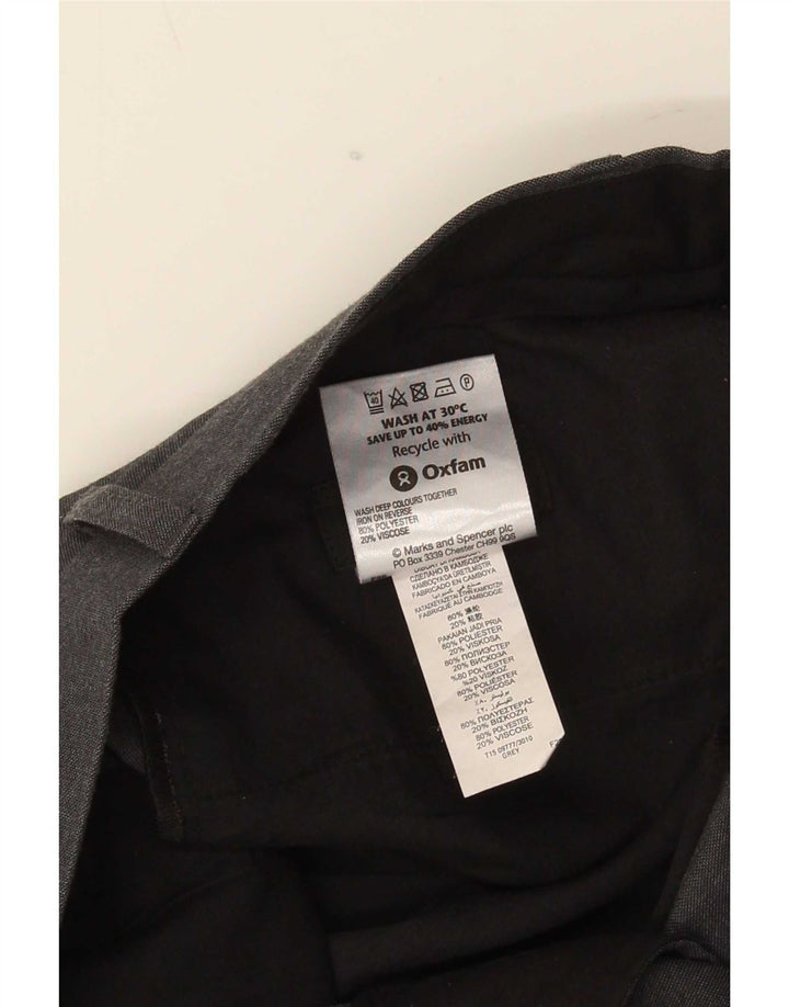 Marks & Spencer Pantalón de traje recto para hombre W32 L31 Poliéster gris