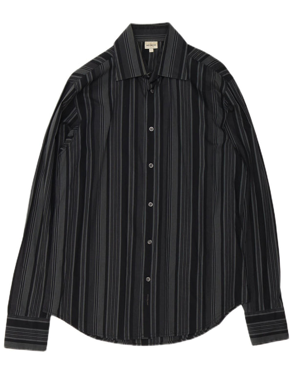 Camisa Calvin Klein Jeans Hombre Algodón Rayas Negra Mediana