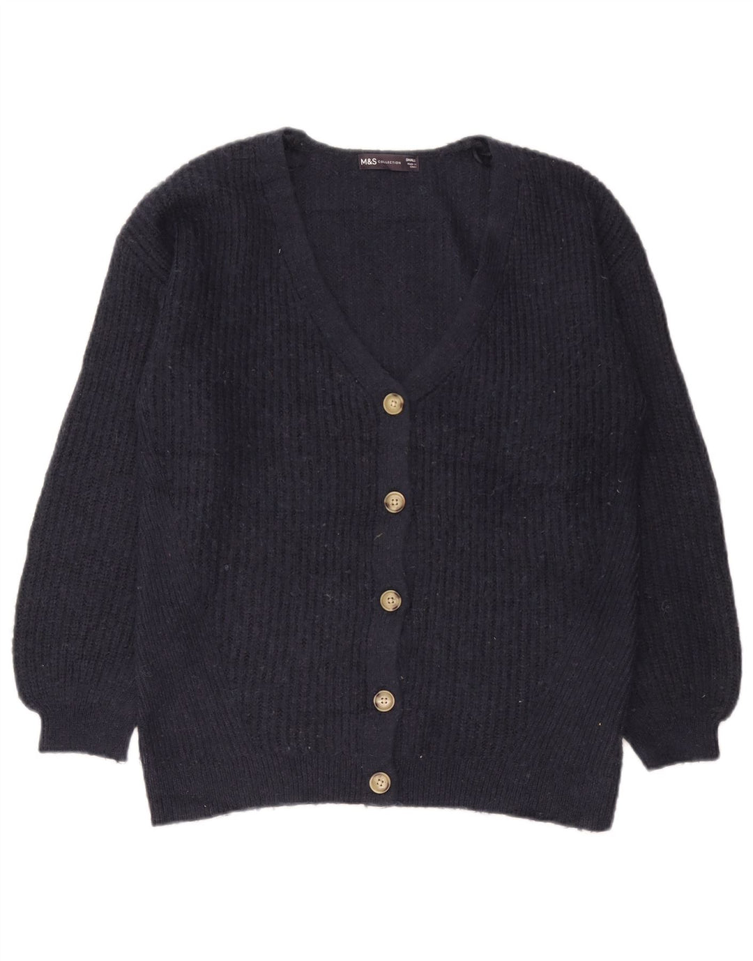 Marks & Spencer Suéter tipo cárdigan extragrande para mujer UK 10 Small Azul marino