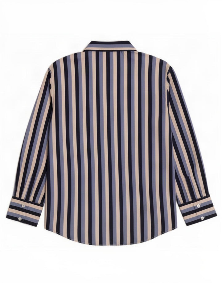 Zara Mujer Blusa Camisa UK 10 Small Poliéster A Rayas Azul