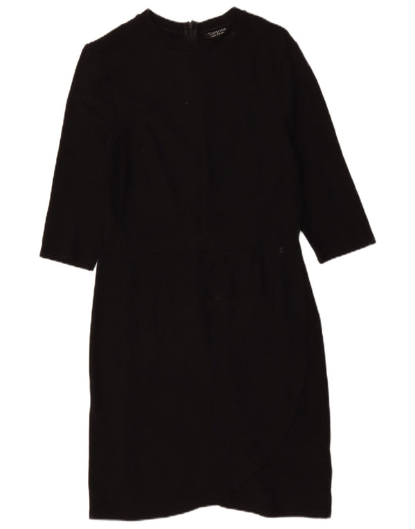 Topshop Vestido tubo de manga 3/4 para mujer UK 44 Large Viscosa negra