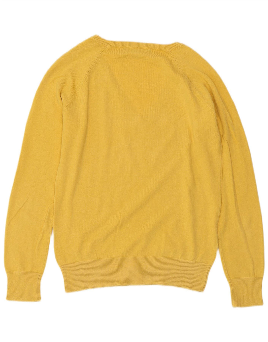 ZARA Jersey con cuello en V para mujer UK 44 Large Algodón amarillo