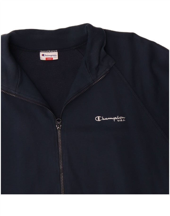CHAMPION Chaqueta superior de chándal con gráfico para hombre, talla grande, color azul marino