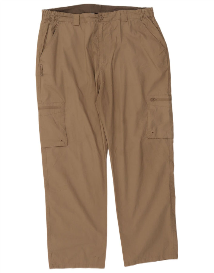 Pantalón cargo recto para hombre Mountain Warehouse W40 L29 Poliéster beige