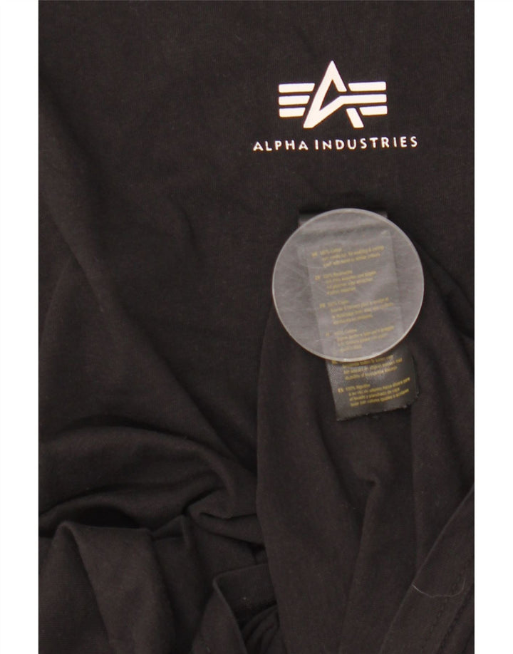 Alpha Industries - Camiseta para hombre, talla mediana, algodón negro