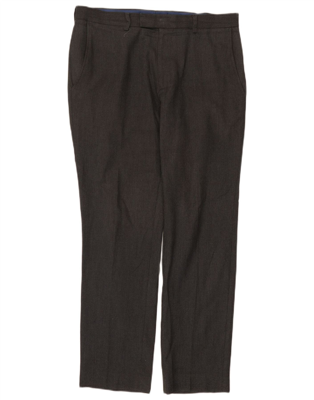Marks & Spencer Pantalón de traje ajustado para hombre W32 L29 Poliéster gris