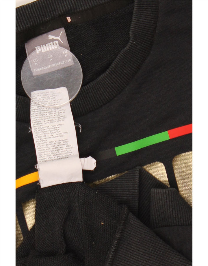 Puma Hombre Sudadera Gráfica Jumper Algodón Negro Mediano