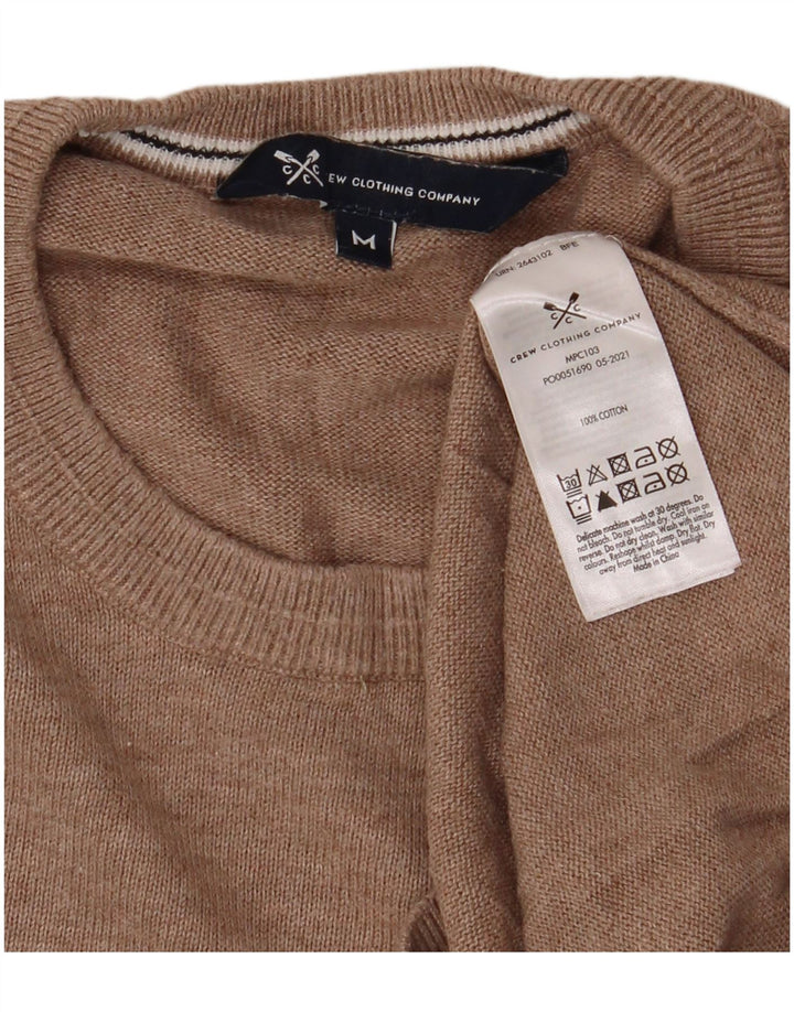 Crew Clothing Jersey de cuello redondo para hombre Jersey de algodón beige medio