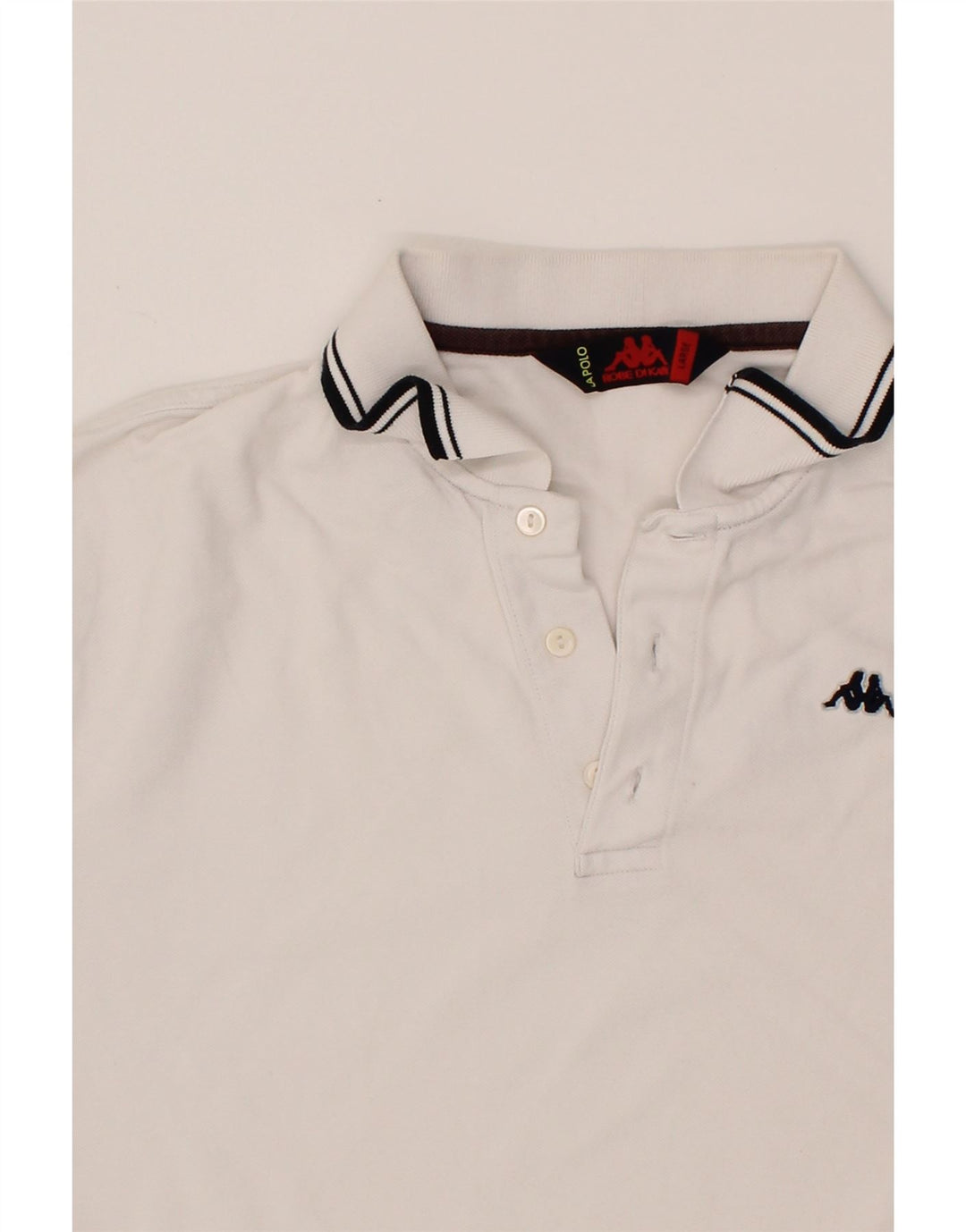KAPPA Mens Polo Shirt Large White Cotton Vintage Kappa and Second-Hand Kappa from Messina Hembry 