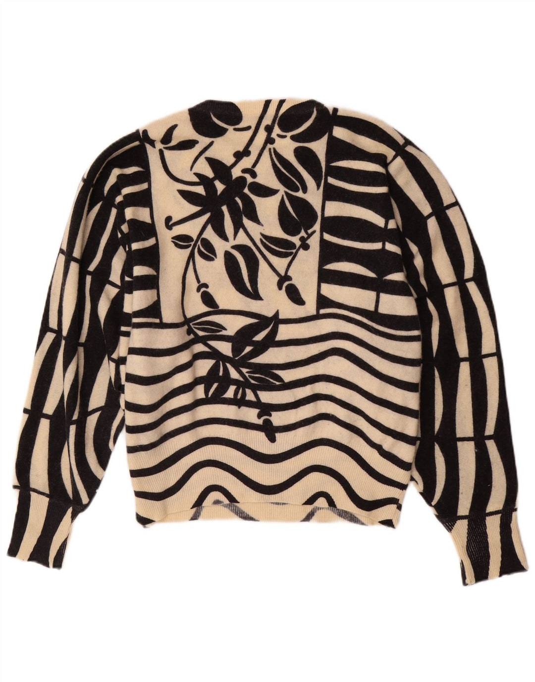 MARLY'S Suéter tipo jersey con cuello redondo y alas de murciélago para mujer EU 46 XL Blanco Floral