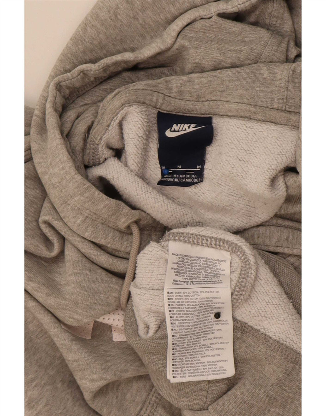 Nike Jersey con capucha y estampado gráfico de algodón moteado en gris medio