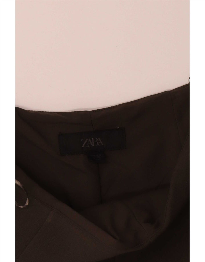 Zara Mujer Pantalones Cortos Casuales De Cintura Alta Mediano W28 Marrón