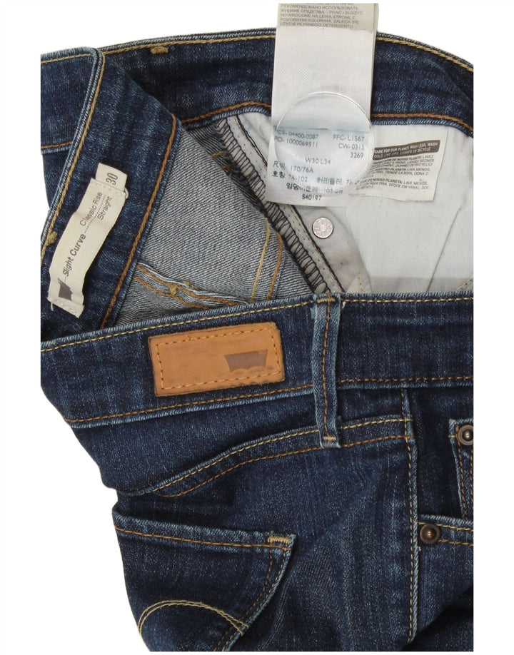Levi's Vaqueros Rectos De Tiro Clásico Con Curva Ligera Para Mujer W30 L31 Algodón Azul