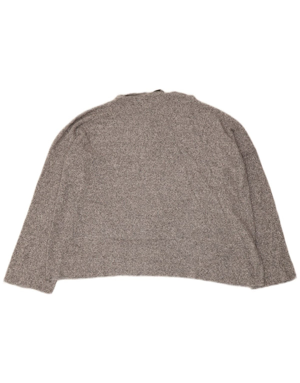 Zara Mujer Top Manga Larga UK 44 Gris Medio Moteado