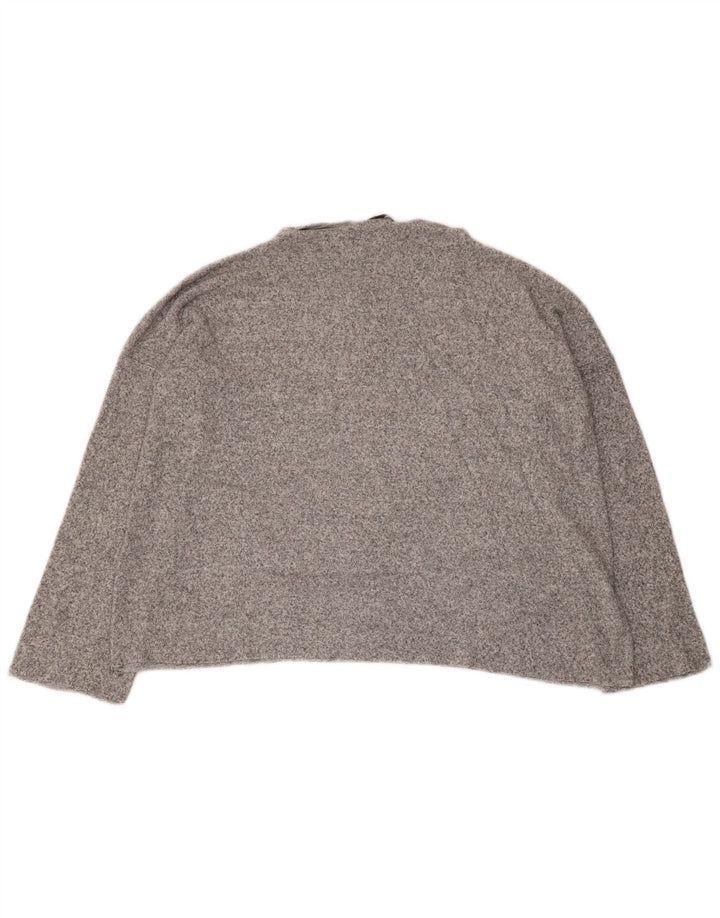 Zara Mujer Top Manga Larga UK 44 Gris Medio Moteado