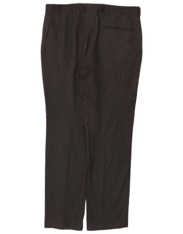 Marks & Spencer Pantalón de traje ajustado para hombre W32 L29 Poliéster gris