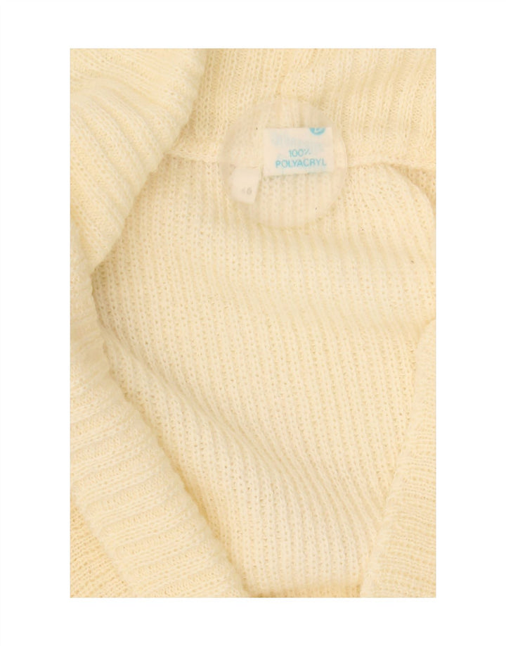 Creation Suéter tipo cárdigan extragrande para mujer IT 40 Pequeño acrílico blanquecino