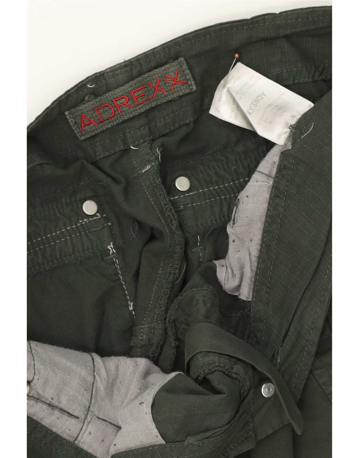 Vintage hombres cargo pantalones cortos W34 algodón verde grande