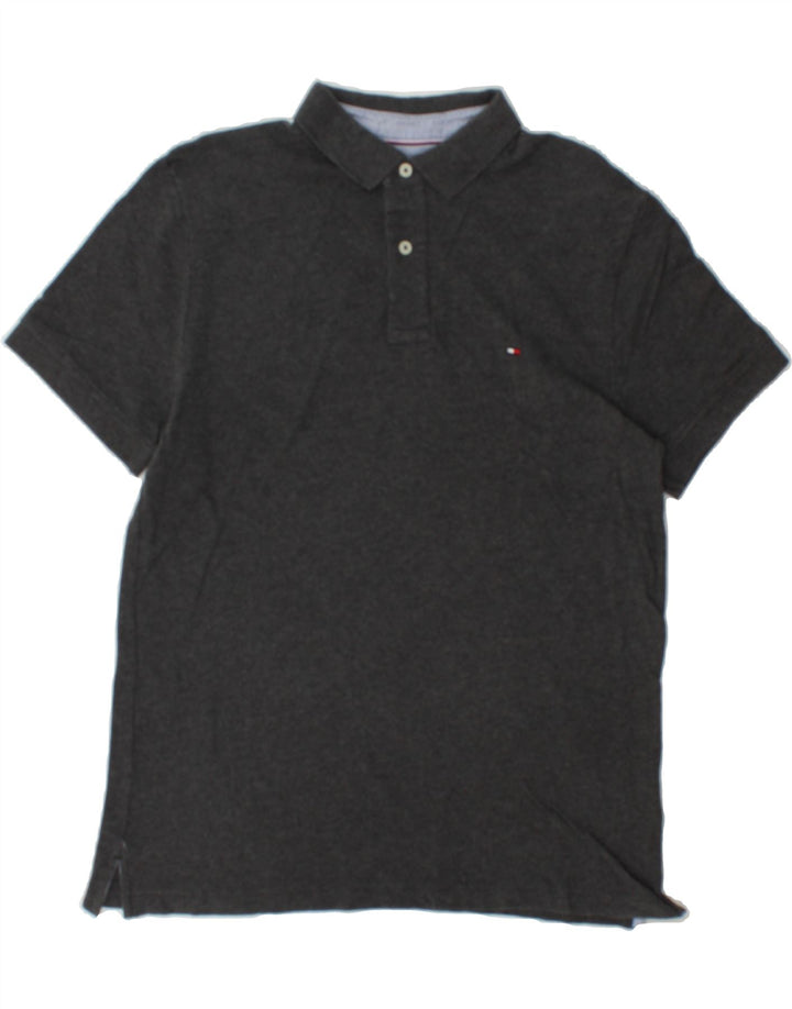 TOMMY HILFIGER Mens Polo Shirt Large Grey Cotton Vintage Tommy Hilfiger and Second-Hand Tommy Hilfiger from Messina Hembry 