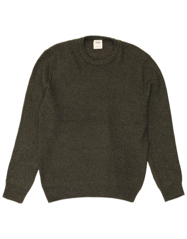 Marks & Spencer - Jersey de cuello redondo para hombre, talla grande, color caqui, poliamida