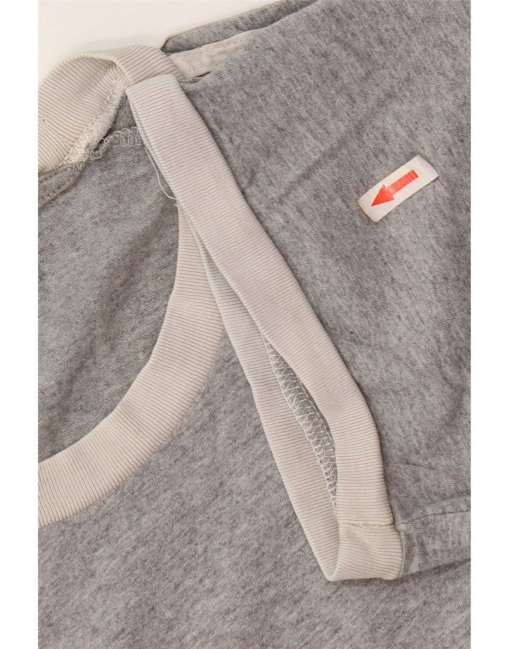 Adidas Hombre Camiseta Top Grande Gris Colorblock Algodón