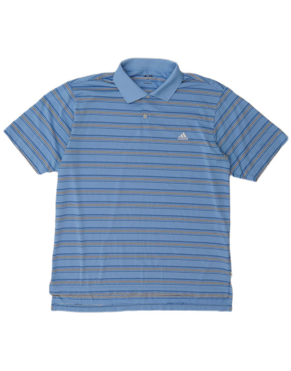 Polo Adidas Hombre Grande Poliéster Rayas Azules