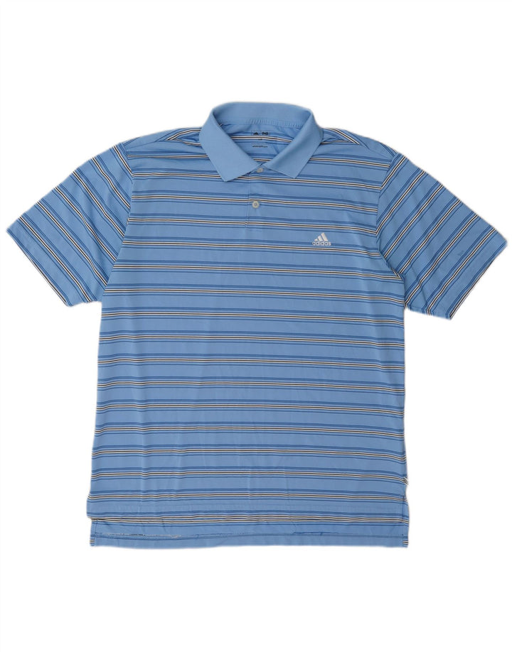 Polo Adidas Hombre Grande Poliéster Rayas Azules
